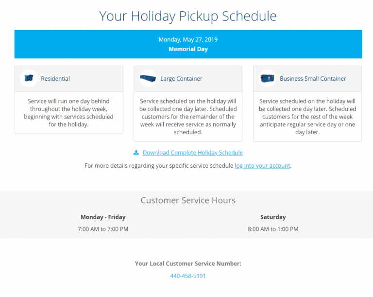 TRASH PICKUP DELAYED 1 day this week due to the Memorial Day holiday