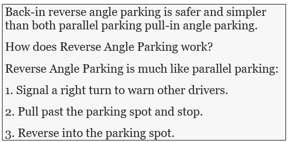 Why reverse parking is safer